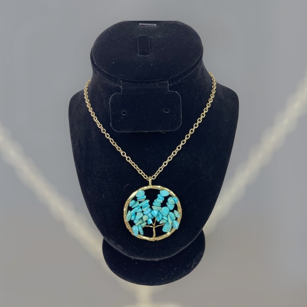 Envious‎ Tree Of Life Pendant Necklace Turquoise Length 20 inches
